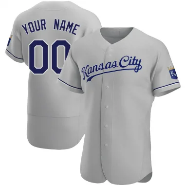 Custom 00 Kansas City Royals 2022-23 Gray Men's Jersey - Bluefink